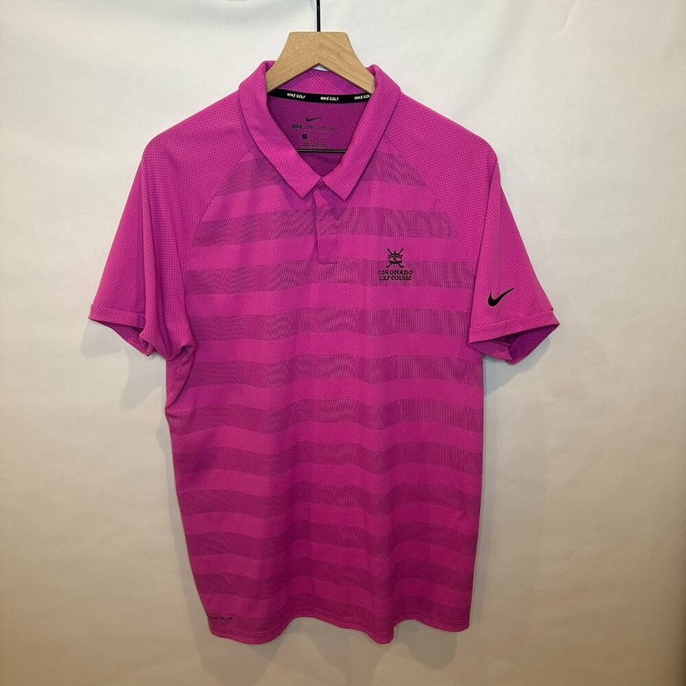 Nike Golf Zonal cool golf performance polo L fuchsia pink purple Coronado golf